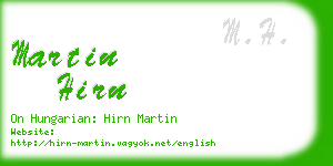 martin hirn business card